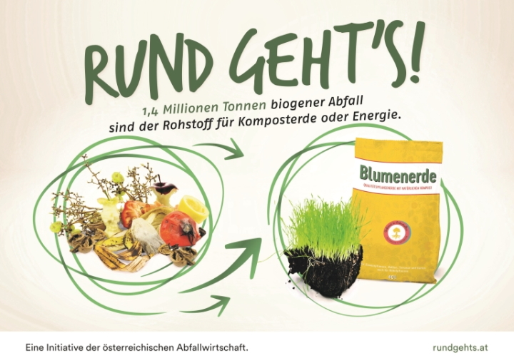 Aus biogenen Abfällen wird zum Beispiel Blumenerde. © Rund Geht‘s Aus biogenen Abfällen wird zum Beispiel Blumenerde.